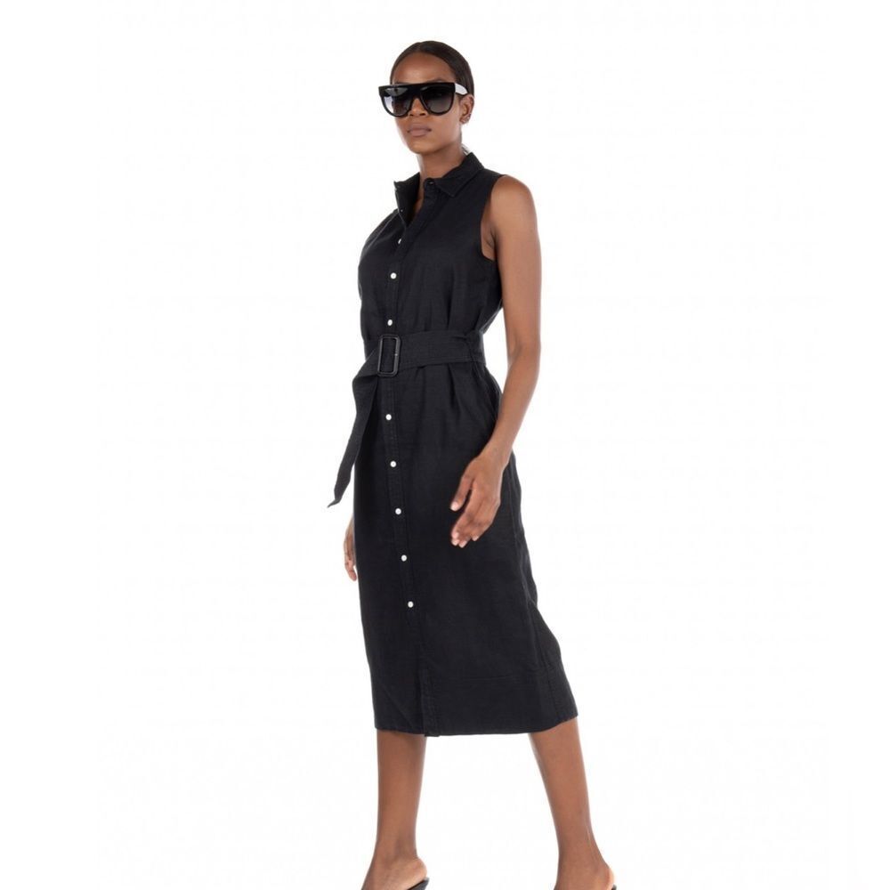Polo Ralph Lauren- Sleeveless Black Linen Dress - Size 10 - Picture 2 of 6